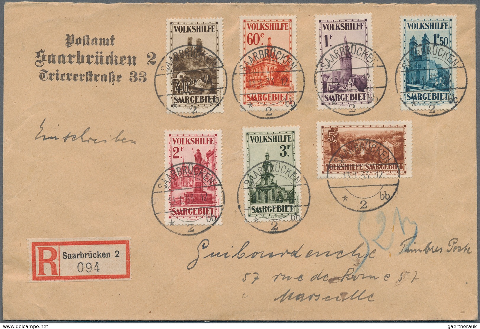 19018 Deutsche Abstimmungsgebiete: Saargebiet: 1932, Volkshilfe Burgen Und Kirchen, Kompletter Luxus Satz - Other & Unclassified