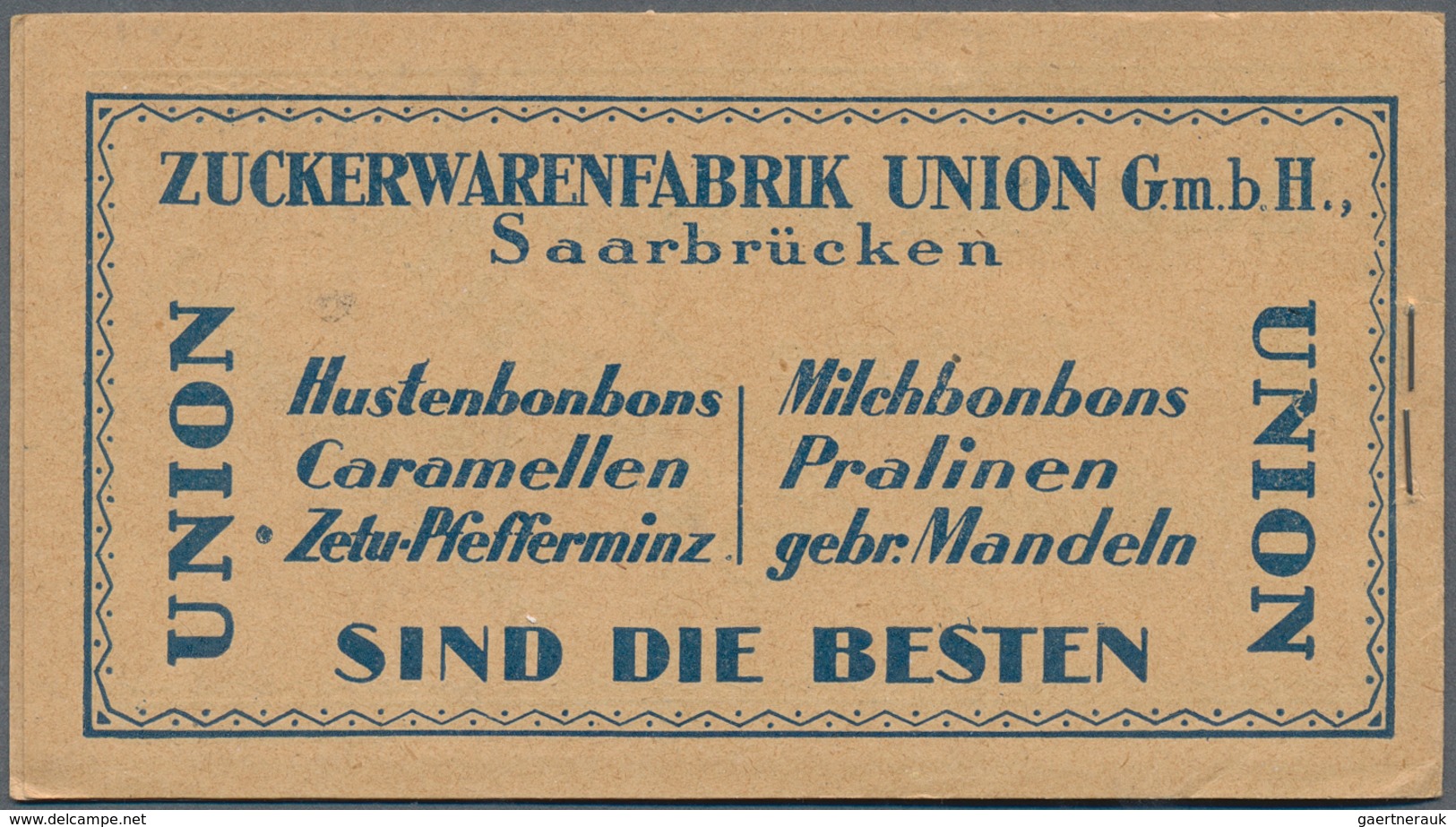 19030 Deutsche Abstimmungsgebiete: Saargebiet - Markenheftchen: 1924, 4 Fr. Landschaftsbilder-Markenheftch - Other & Unclassified
