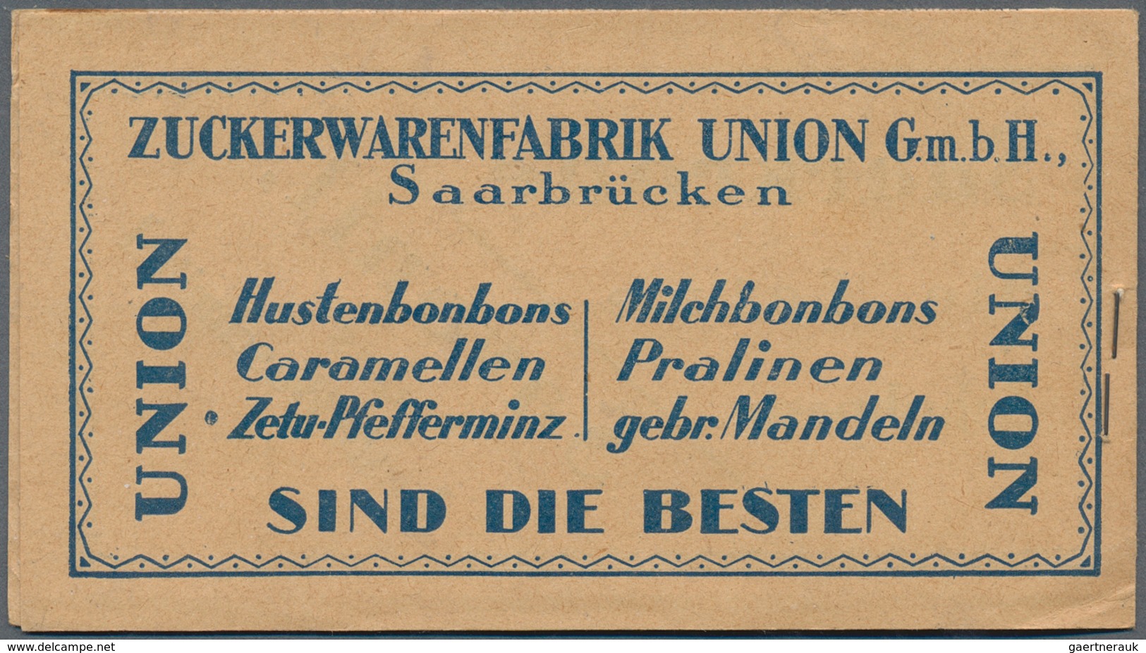 19031 Deutsche Abstimmungsgebiete: Saargebiet - Markenheftchen: 1924, 4 Fr. Landschaftsbilder-Markenheftch - Other & Unclassified