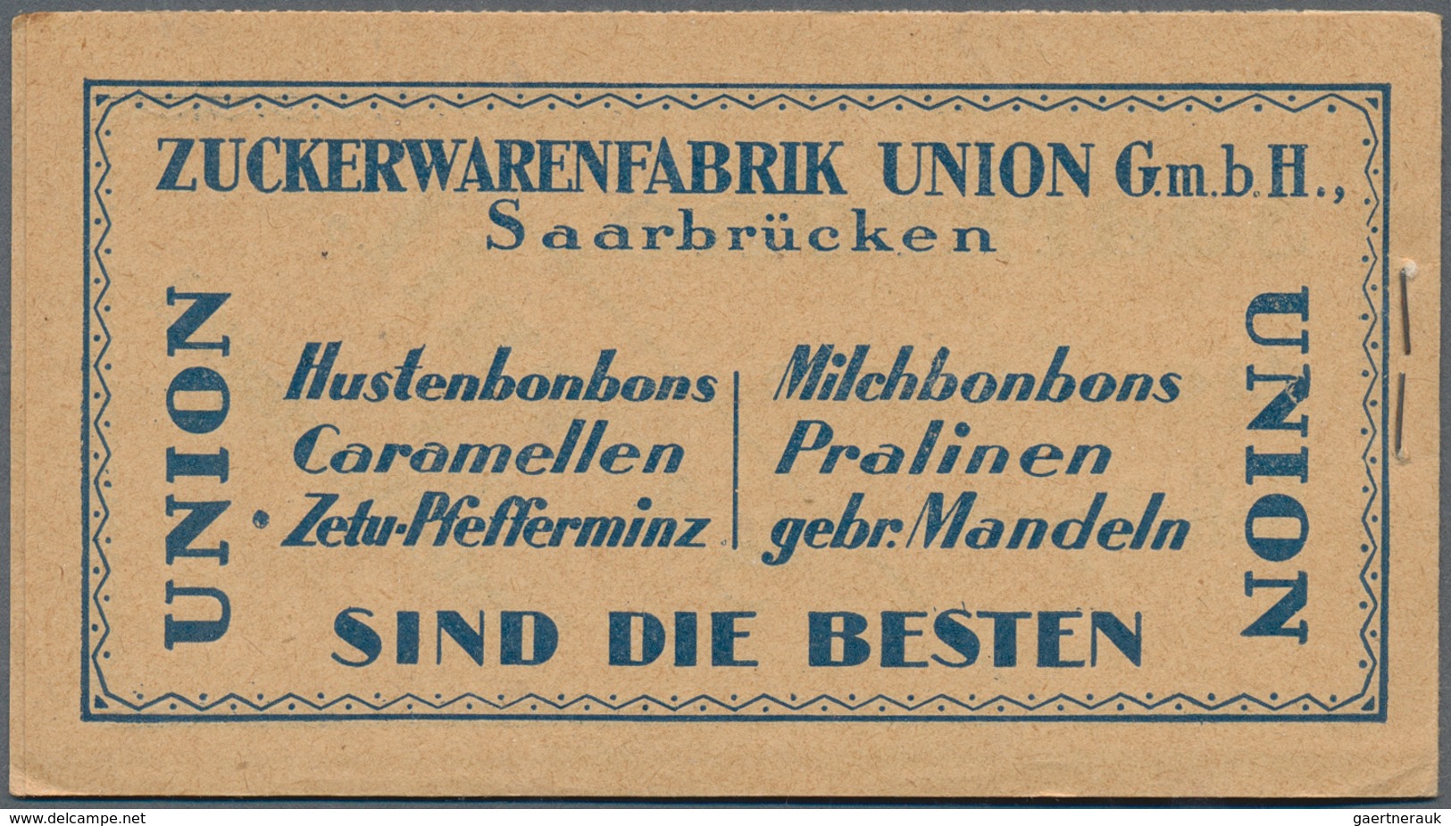 19032 Deutsche Abstimmungsgebiete: Saargebiet - Markenheftchen: 1924, 4 Fr. Landschaftsbilder-Markenheftch - Other & Unclassified