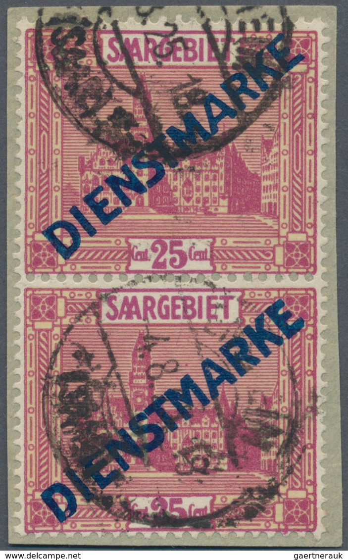 19036 Deutsche Abstimmungsgebiete: Saargebiet - Dienstmarken: 1923, 25 C. Dienstmarken Als Senkrechtes Paa - Dienstmarken