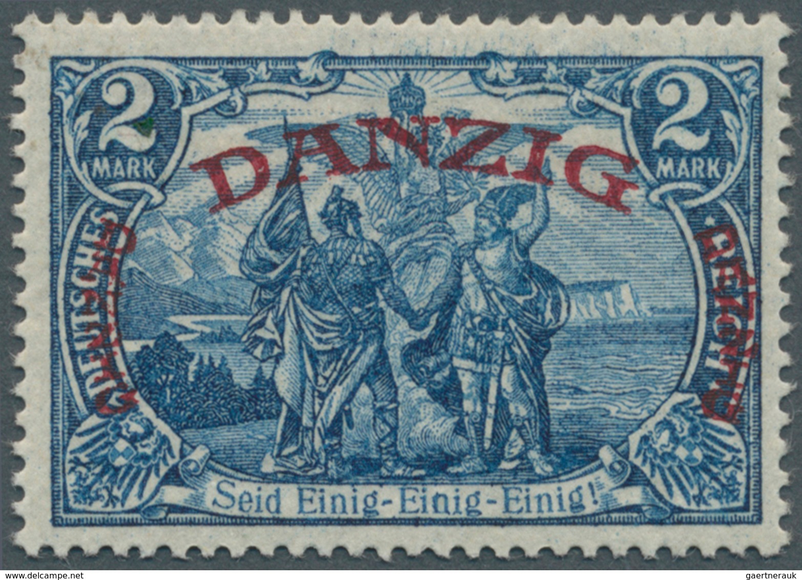 19073 Danzig: 1920, 2 M. Großer Innendienst, Postfrisches Kabinettstück, Signiert Richter Und Fotoattest G - Other & Unclassified