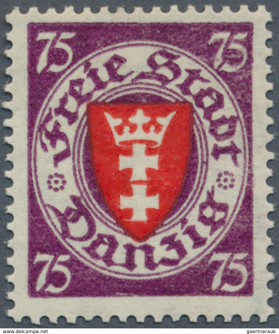 19078 Danzig: 75 Pfg. Wappen Dunkelviolettpurpur/dunkelrosa Auf Weiß, Postfrisch Pracht, Kurzbefund Oechsn - Sonstige & Ohne Zuordnung