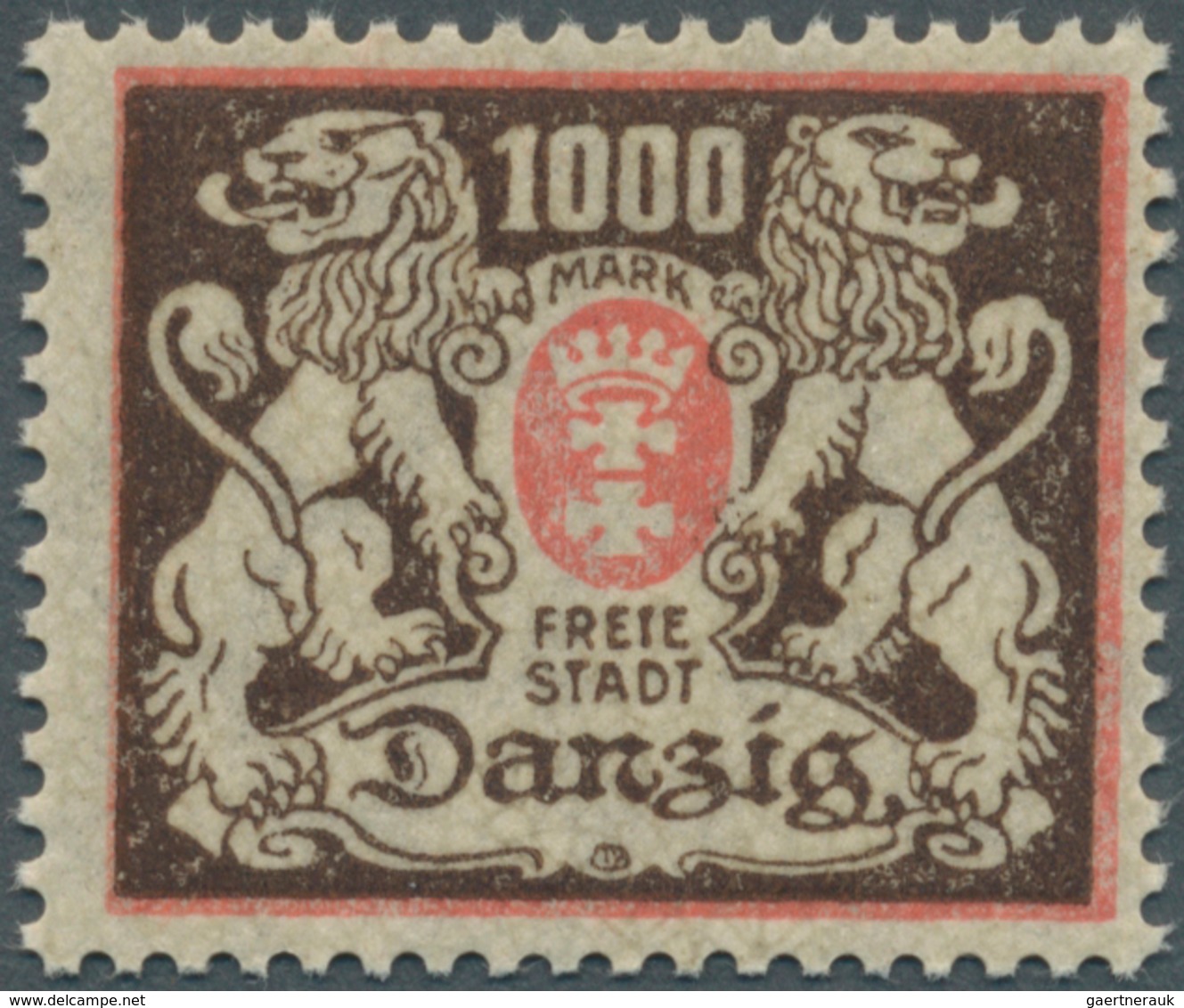 19081 Danzig: 1923: 100 Mk Wappen Mit Stehendem Statt Liegendem Wasserzeichen, Postfrisches Qualitätsstück - Other & Unclassified