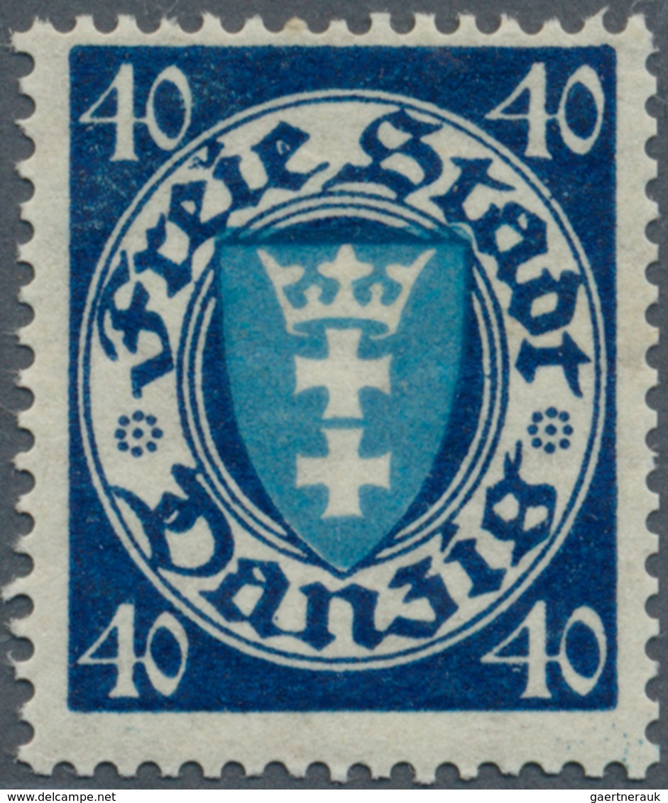 19091 Danzig: 40 Pfg. Wappen Schwärzlichviolettultramarin/mittelcyanblau, Postfrisch Pracht, Unsigniert, K - Other & Unclassified