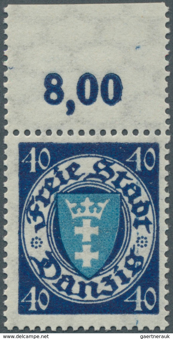 19092 Danzig: 40 Pfg. UV Cyanblau, Postfrisches Qualitätsstück Der Seltenen Farbe, Gepr. Oechsner BPP - Other & Unclassified