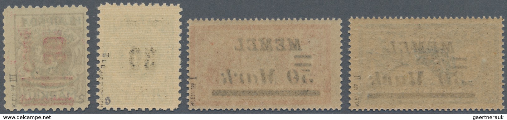 19134 Memel: 1922/1923, 50 M. Auf 2 Fr., Orange/blau Mit Aufdruckfehler "Abstand Zwischen 30 Und Mark 3,9 - Klaipeda 1923