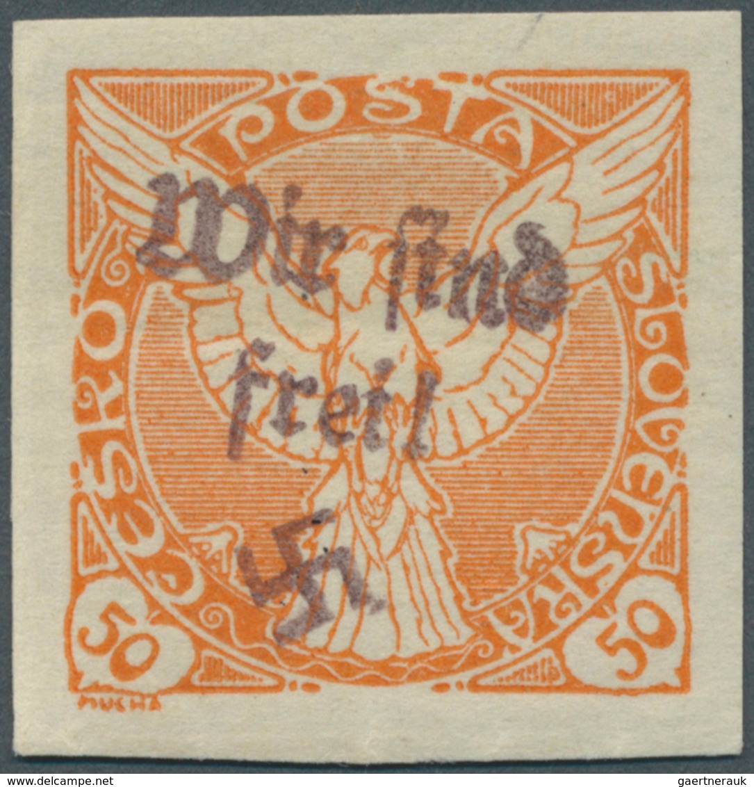 19237 Sudetenland - Reichenberg: 1938: Zeitungsmarke 50 H. Orange, Qualitätsstück Mit Sauberem Falz. Mit E - Sudetenland