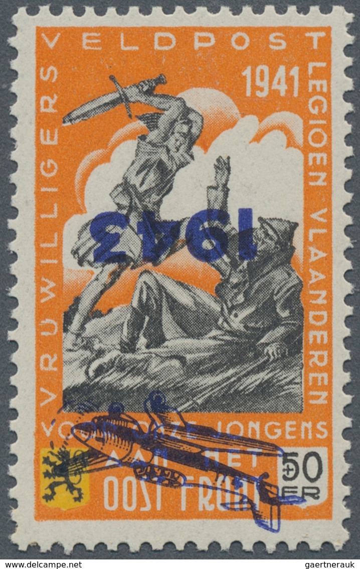 19313 Dt. Besetzung II WK - Belgien: 1943, Aufdruckausgabe + 50 Fr. Orange Mit Kopftstehenem Aufdruck, Pos - Occupation 1938-45