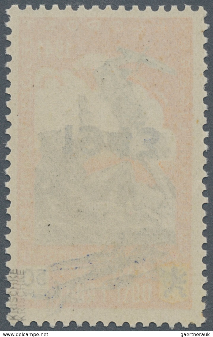 19313 Dt. Besetzung II WK - Belgien: 1943, Aufdruckausgabe + 50 Fr. Orange Mit Kopftstehenem Aufdruck, Pos - Occupation 1938-45