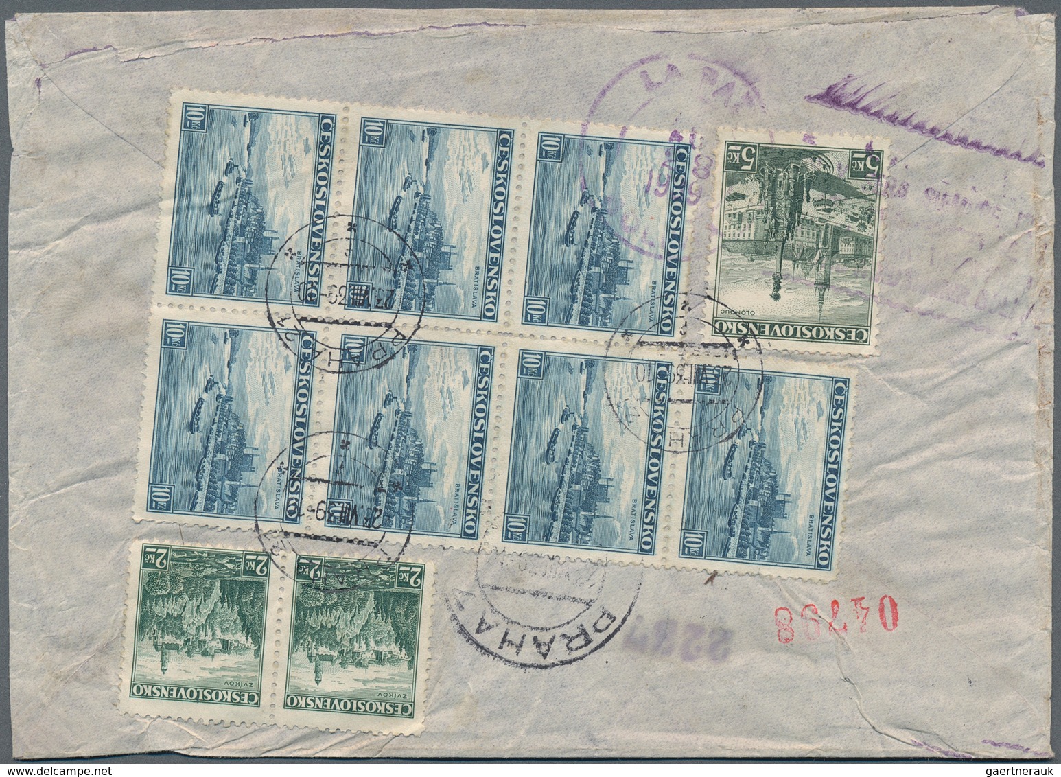 19319 Dt. Besetzung II WK - Böhmen Und Mähren: 1939. Lot Von 1 Lp-R-Brief Mit 5x 10 Kc Vorläufer Und Weite - Occupation 1938-45