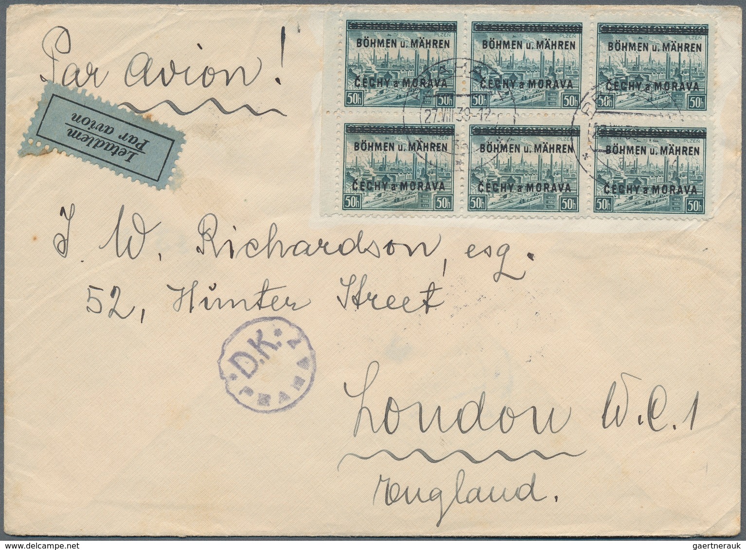 19320 Dt. Besetzung II WK - Böhmen Und Mähren: 1939. Aufdruck 1939, Einschl. 10 Kr Höchstwert, Auf 7 Ausla - Occupation 1938-45