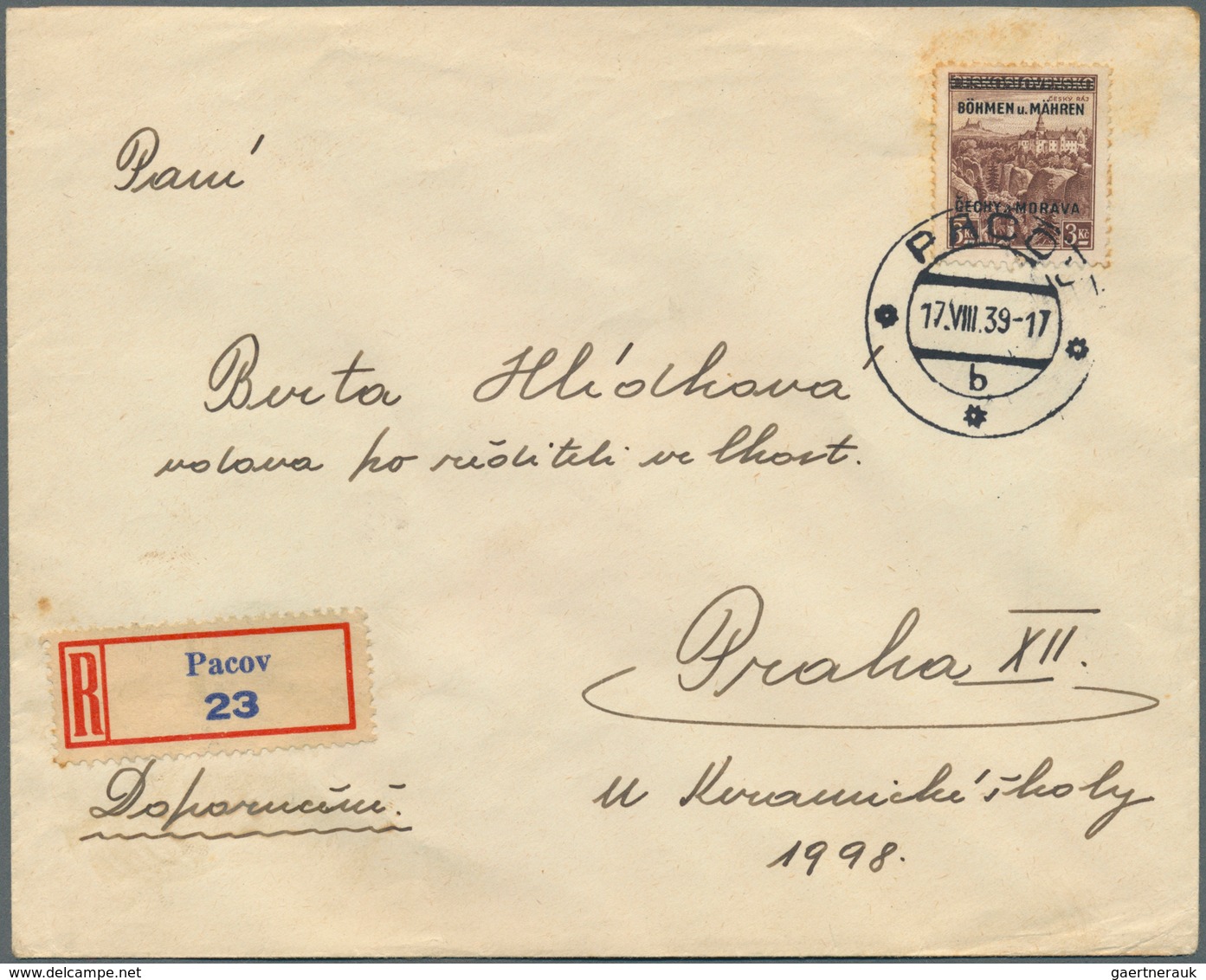 19322 Dt. Besetzung II WK - Böhmen Und Mähren: 1939, Freimarken Aufdruckausgabe 5 H. Bis 10 K. Komplett Au - Occupation 1938-45