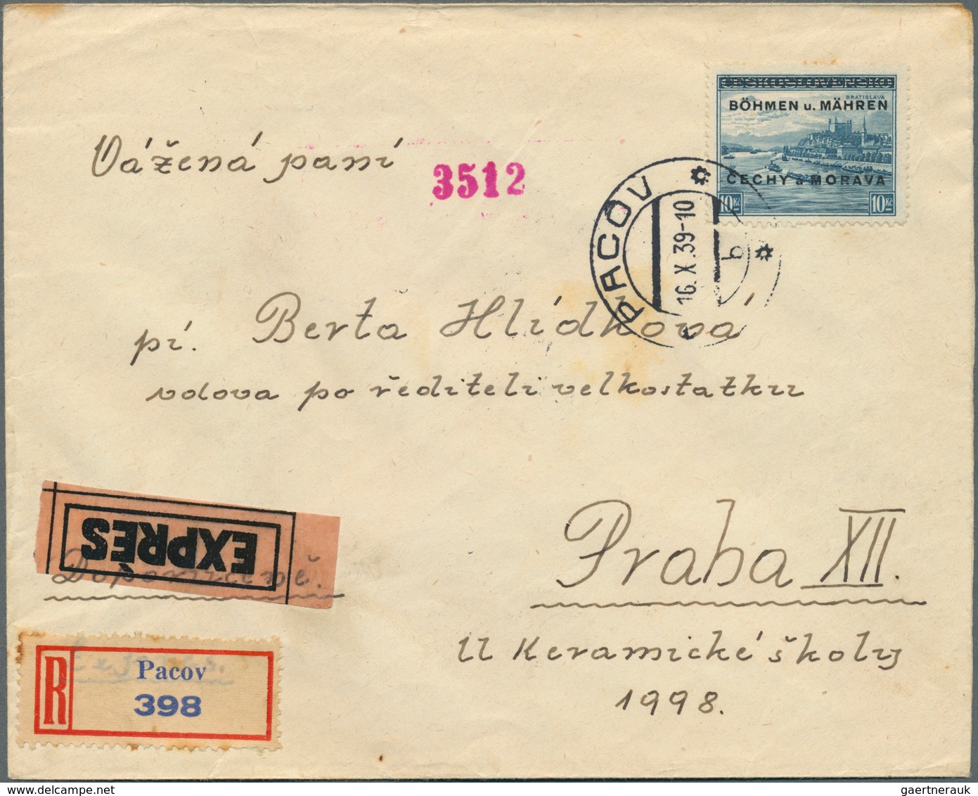 19322 Dt. Besetzung II WK - Böhmen und Mähren: 1939, Freimarken Aufdruckausgabe 5 H. bis 10 K. komplett au