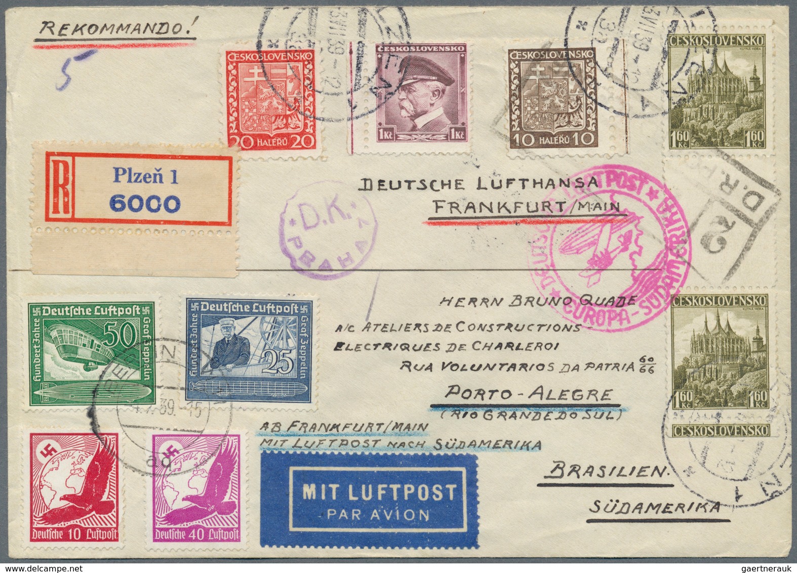 19334 Dt. Besetzung II WK - Böhmen Und Mähren: 1939. Schleuderflug Lufthansa L467 "Nordwind". CSR Mitläufe - Occupation 1938-45