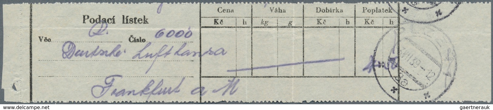 19334 Dt. Besetzung II WK - Böhmen Und Mähren: 1939. Schleuderflug Lufthansa L467 "Nordwind". CSR Mitläufe - Occupation 1938-45