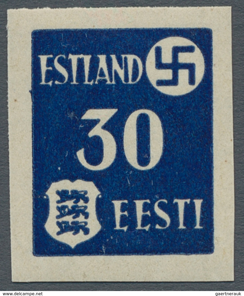 19346 Dt. Besetzung II WK - Estland: 1941, "15 Bis 30 (Kop.) Ungezähnt", Tadellos Postfrischer Satz, Unsig - Besetzungen 1938-45