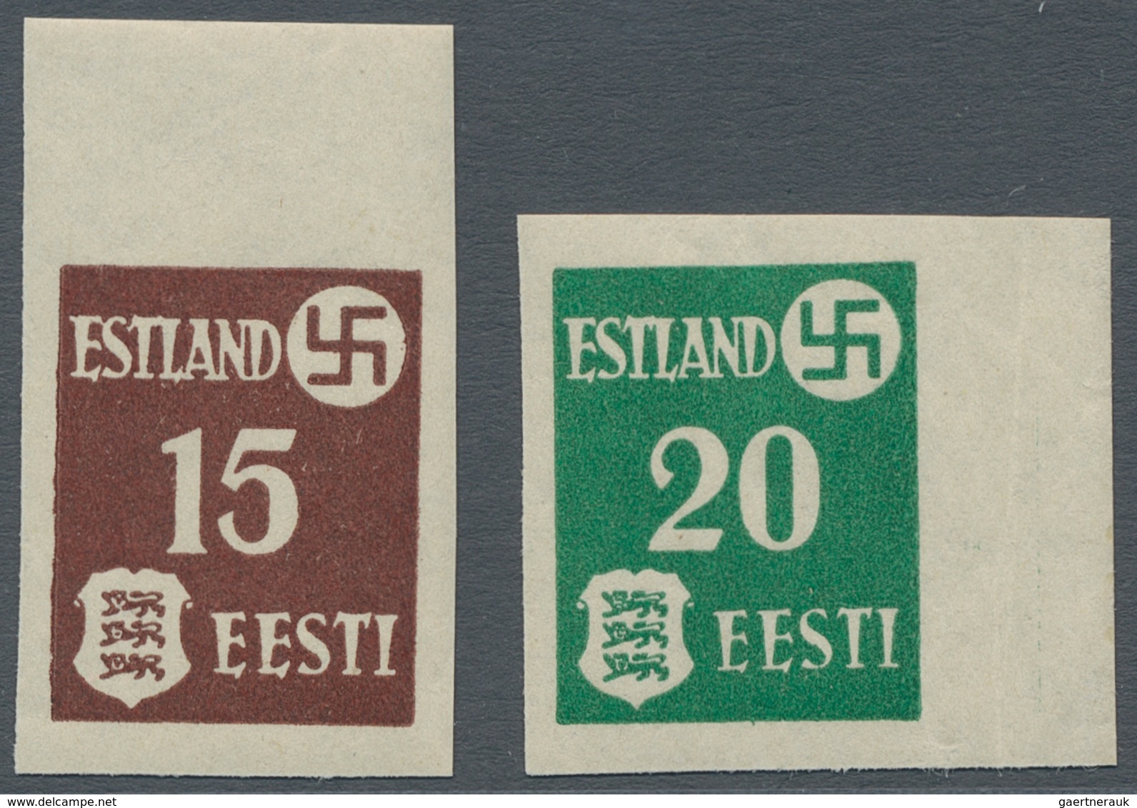 19346 Dt. Besetzung II WK - Estland: 1941, "15 Bis 30 (Kop.) Ungezähnt", Tadellos Postfrischer Satz, Unsig - Besetzungen 1938-45