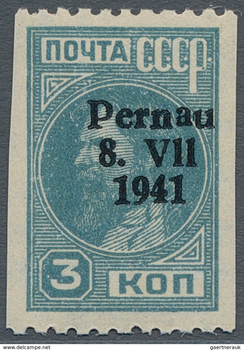 19352 Dt. Besetzung II WK - Estland - Pernau (Pärnu): 1941, "3 Kop. Mit Aufdruck In Haupttype II Senkr. Un - Occupation 1938-45