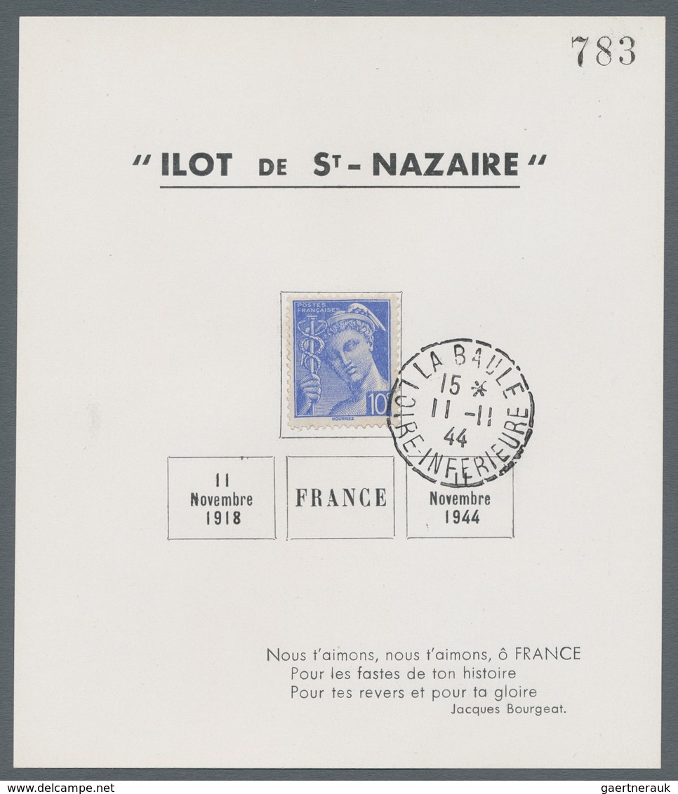 19380 Dt. Besetzung II WK - Frankreich - St. Nazaire: 1944-45, Zwei Seltene Gedenblätter Im Format 116 X 1 - Occupation 1938-45