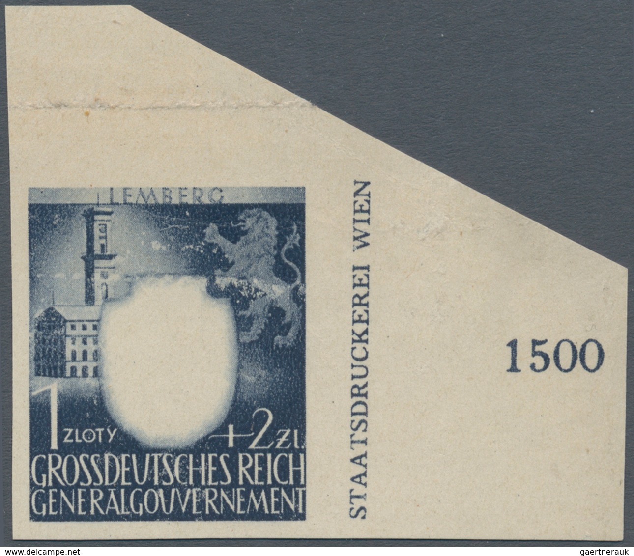 19425 Dt. Besetzung II WK - Generalgouvernement: 1943. Lot Mit Lemberg 1Zl+2Zl Als Ungezähntes ER-Stück (b - Occupation 1938-45