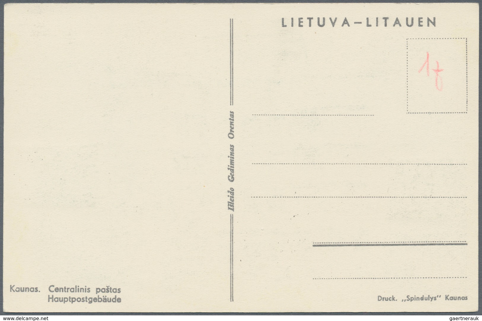 19458 Dt. Besetzung II WK - Litauen: 1941. Landesausgabe: 8 Versch. Werte Auf 5 AK-Vorderseiten. - Occupation 1938-45