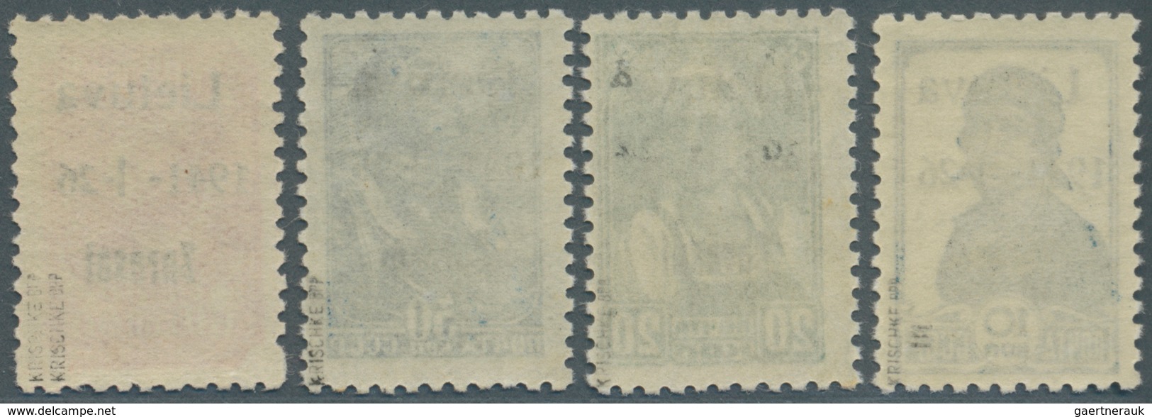 19466 Dt. Besetzung II WK - Litauen - Zargrad (Zarasai): 1941, 10 K., 20 K., 30 K. Und 50 K. Jeweils Mit A - Occupation 1938-45