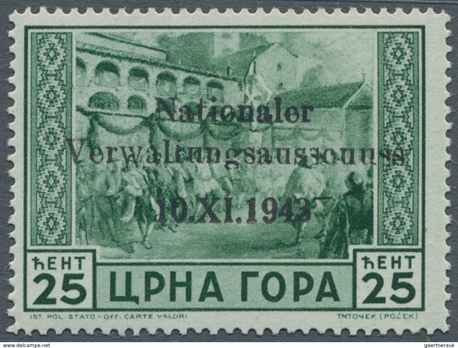 19482 Dt. Besetzung II WK - Montenegro: 1943, Deutsche Besetzung Montenegro, Vier Werte Mit Dem Aufdruckfe - Besetzungen 1938-45