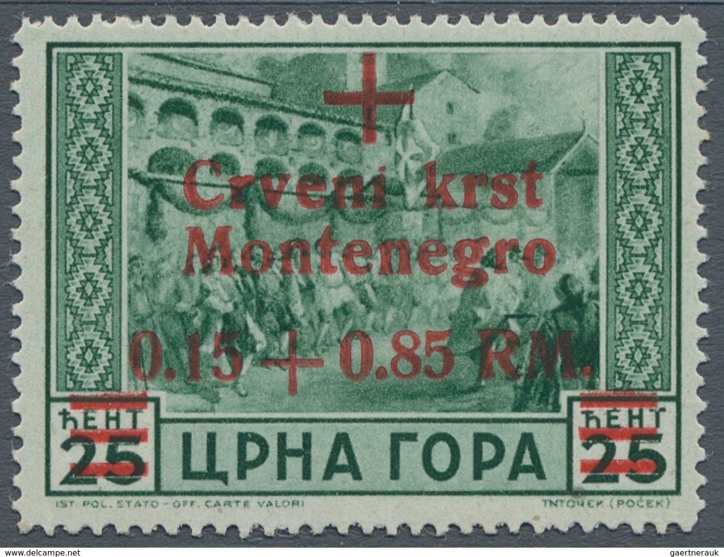 19489 Dt. Besetzung II WK - Montenegro: 1944, Deutsche Besetzung Montenegro, Drei Marken Mit Dem Aufdruckf - Besetzungen 1938-45