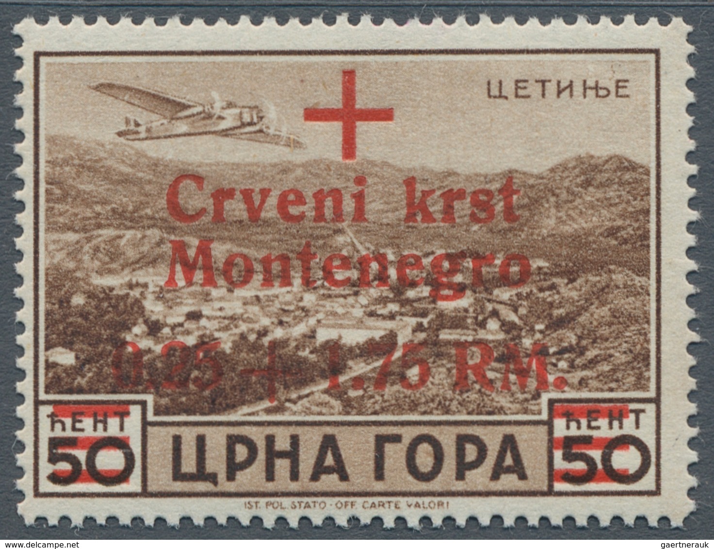 19489 Dt. Besetzung II WK - Montenegro: 1944, Deutsche Besetzung Montenegro, Drei Marken Mit Dem Aufdruckf - Occupation 1938-45