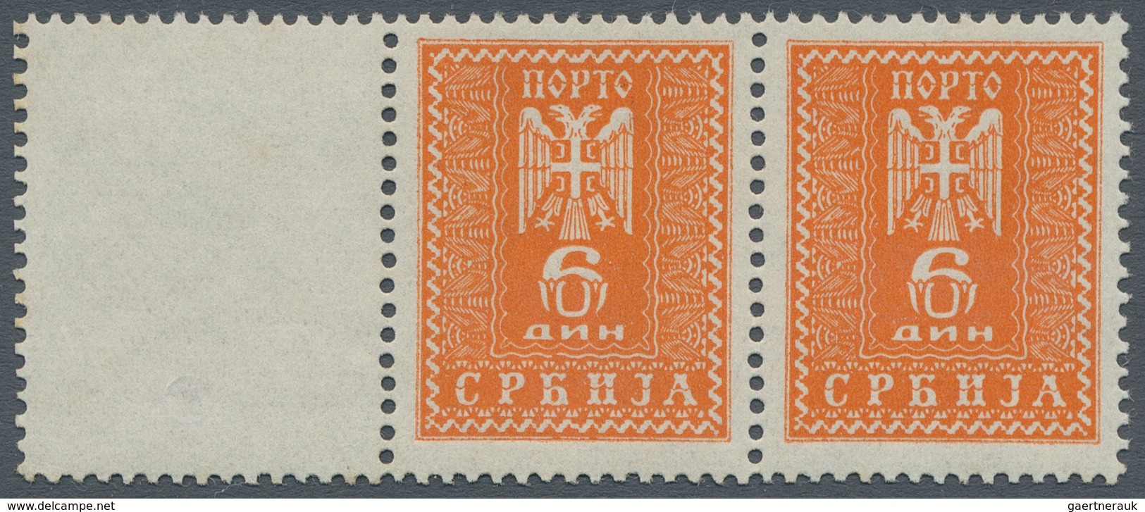 19500 Dt. Besetzung II WK - Serbien: 1943, Deutsche Besetzung Serbien, Drei Postfrische Portomarken Mit An - Occupation 1938-45