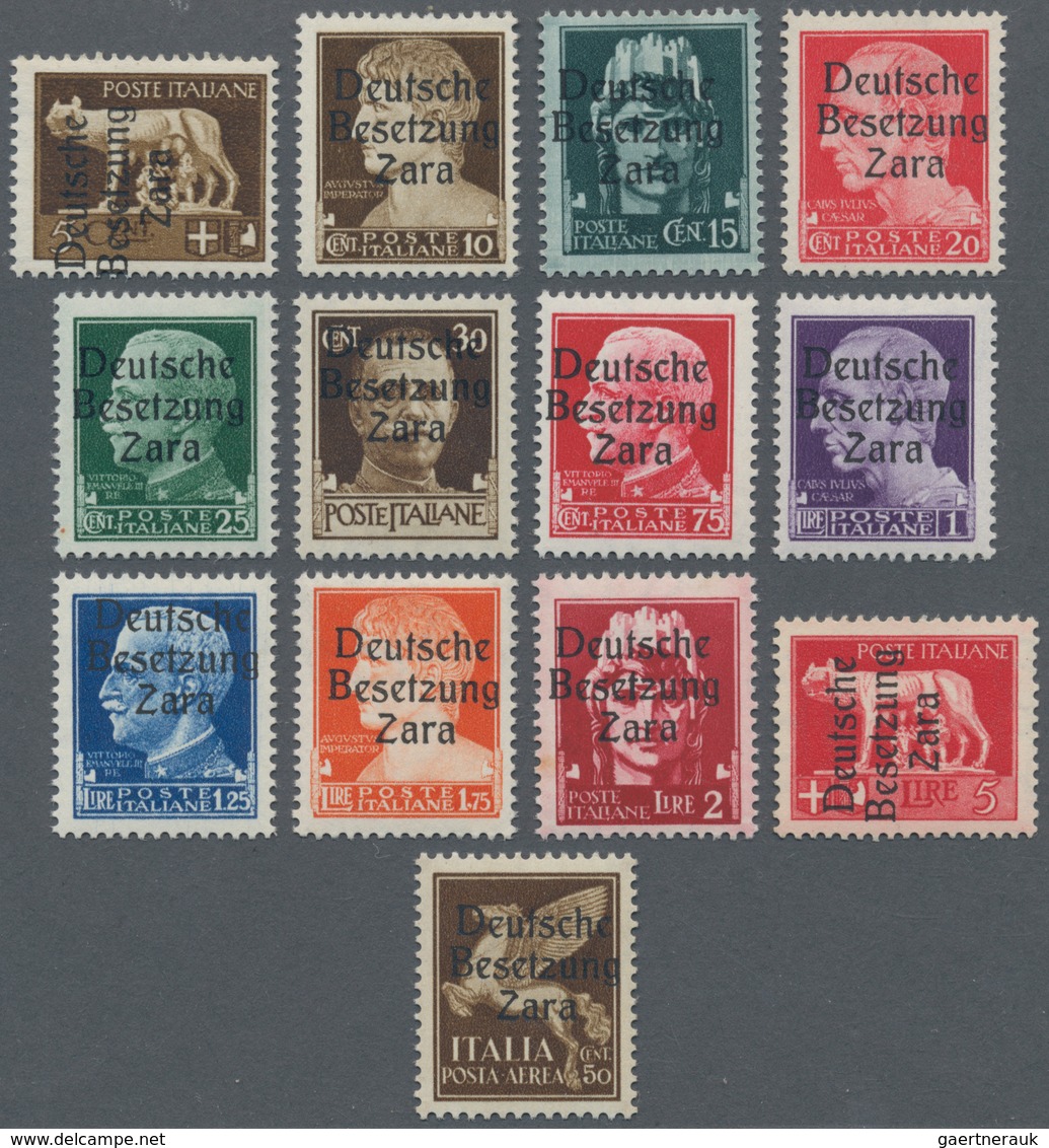 19530 Dt. Besetzung II WK - Zara: 1943, 13 Werte Mit Aufdrucktype II Postfrisch Mit Teils Winzigen Stockfl - Occupation 1938-45