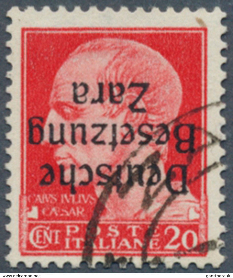 19533 Dt. Besetzung II WK - Zara: 1943, 20 C. Freimarke Rot Mit Kopfstehendem Aufdruck In Type I, Gestempe - Occupation 1938-45