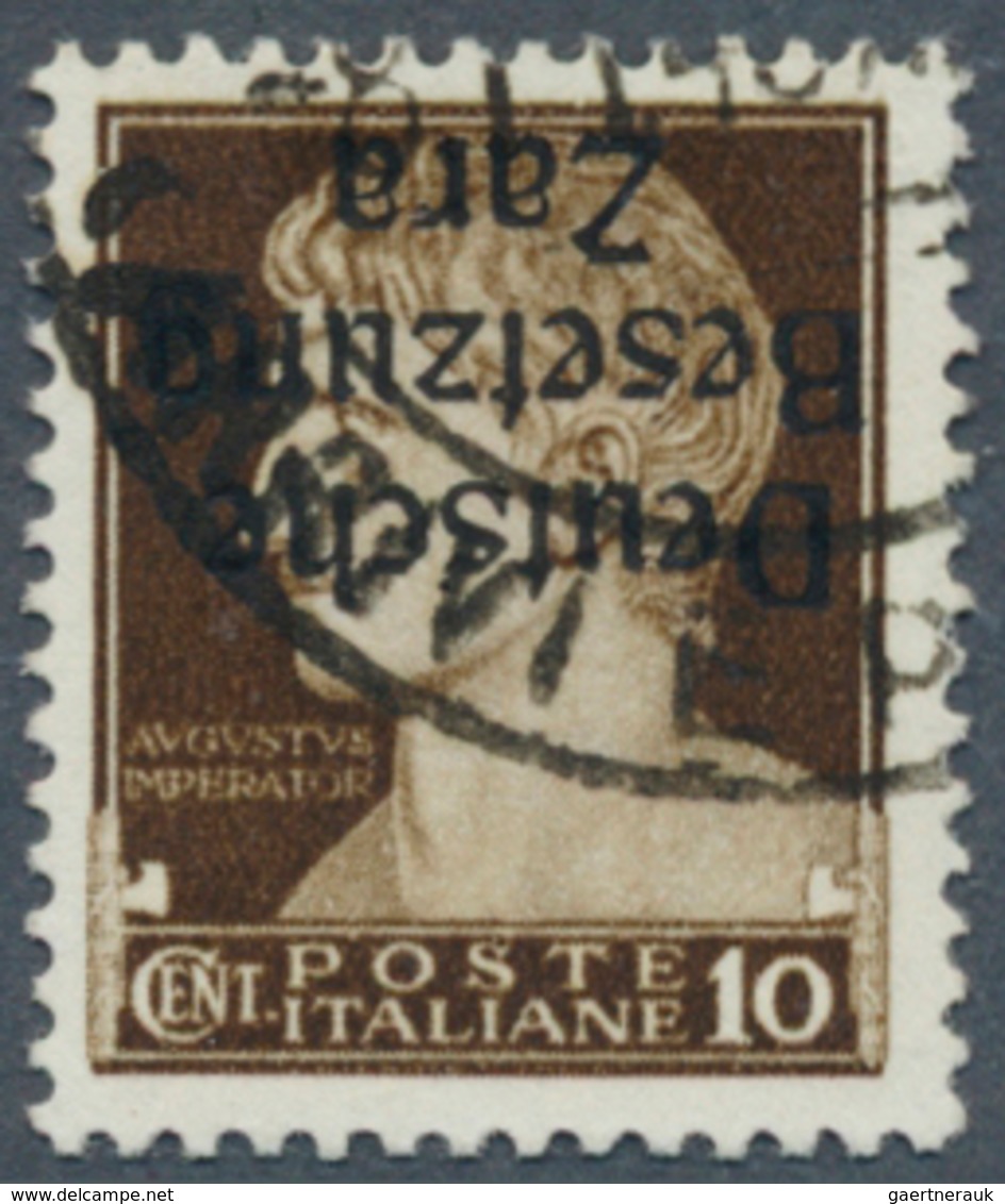 19535 Dt. Besetzung II WK - Zara: 1943, 35 C. Freimarke Schwärzlichkobalt Mit Aufdruck In Type II, Gestemp - Occupation 1938-45