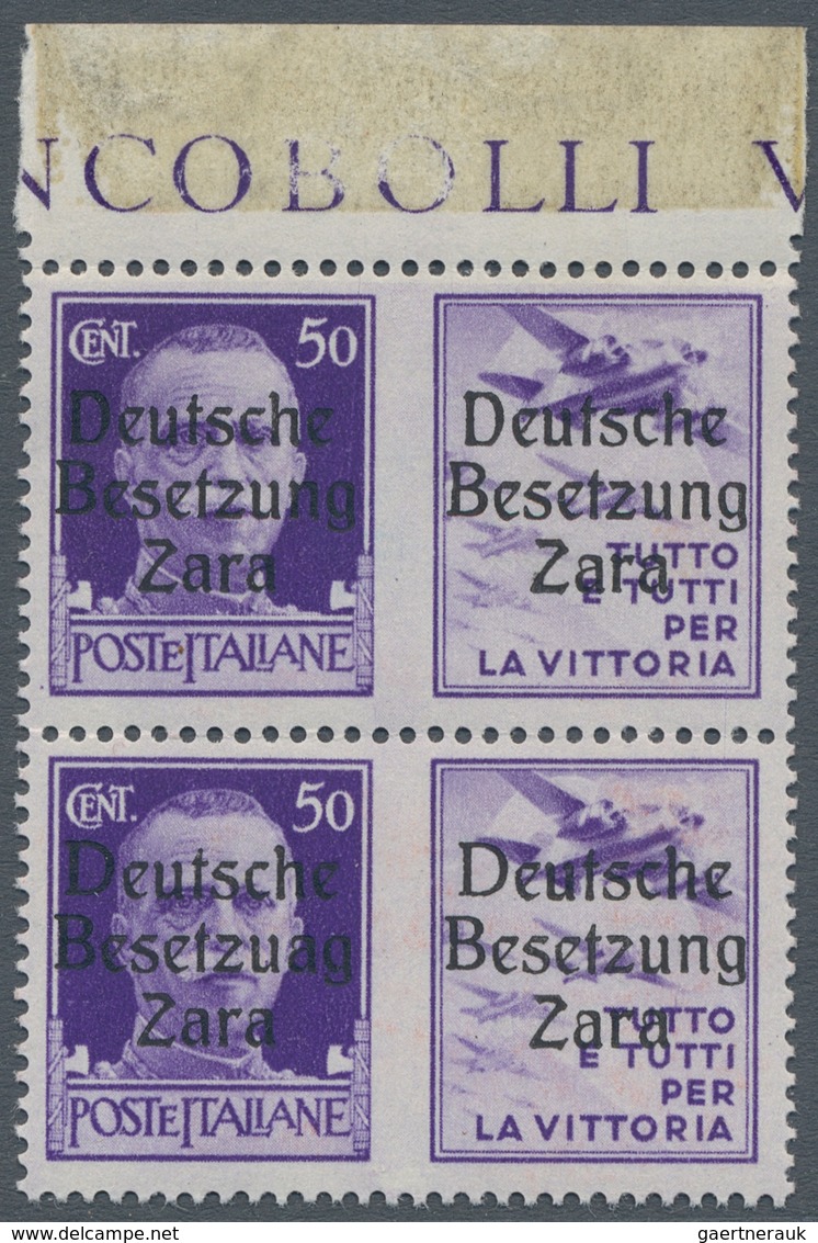 19548 Dt. Besetzung II WK - Zara: 1943, "50 C. Schwärzlichblauviolett Mit Propagandafeld Flugzeuge", Senkr - Occupation 1938-45