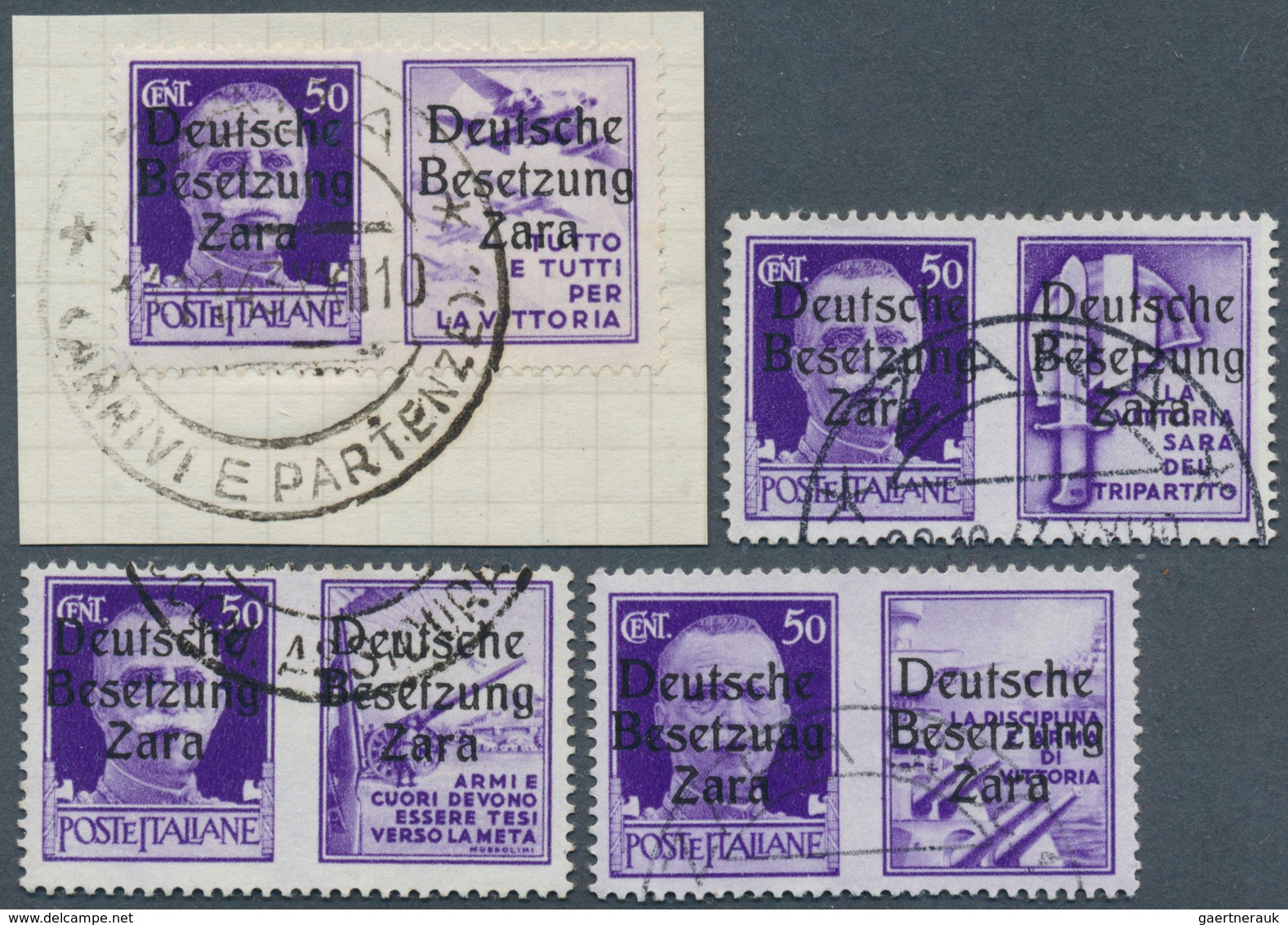 19550 Dt. Besetzung II WK - Zara: 1943, 50 C. Mit Propaganda-Nebenfeld 1-IV4, Kompletter Gestempelter Satz - Besetzungen 1938-45