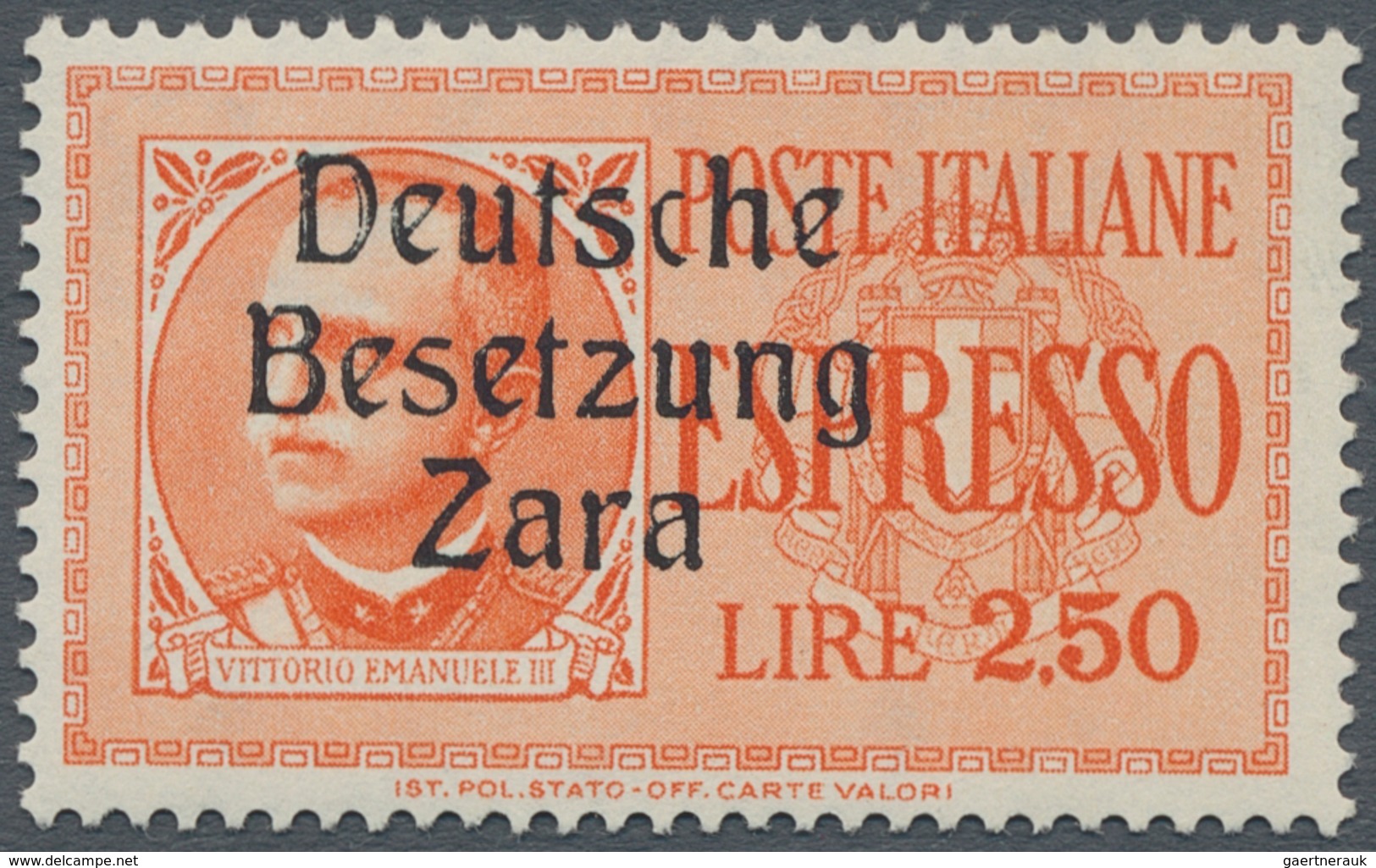 19553 Dt. Besetzung II WK - Zara: 1943, Angegebene Werte In Tadellos Postfrischer Erhaltung (2,50 L. Rotor - Occupation 1938-45