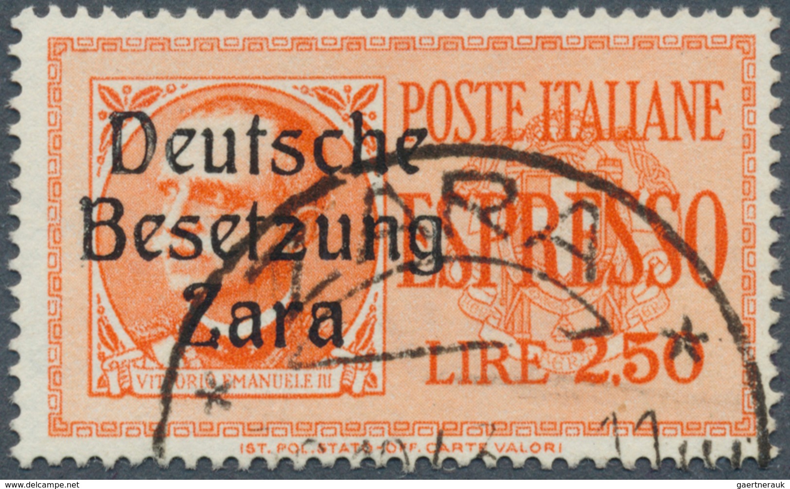 19555 Dt. Besetzung II WK - Zara: 1943, 2.50 Lire Eilmarke Von Italien Mit Aufdruck Und Dem PLATTENFEHLER - Occupation 1938-45