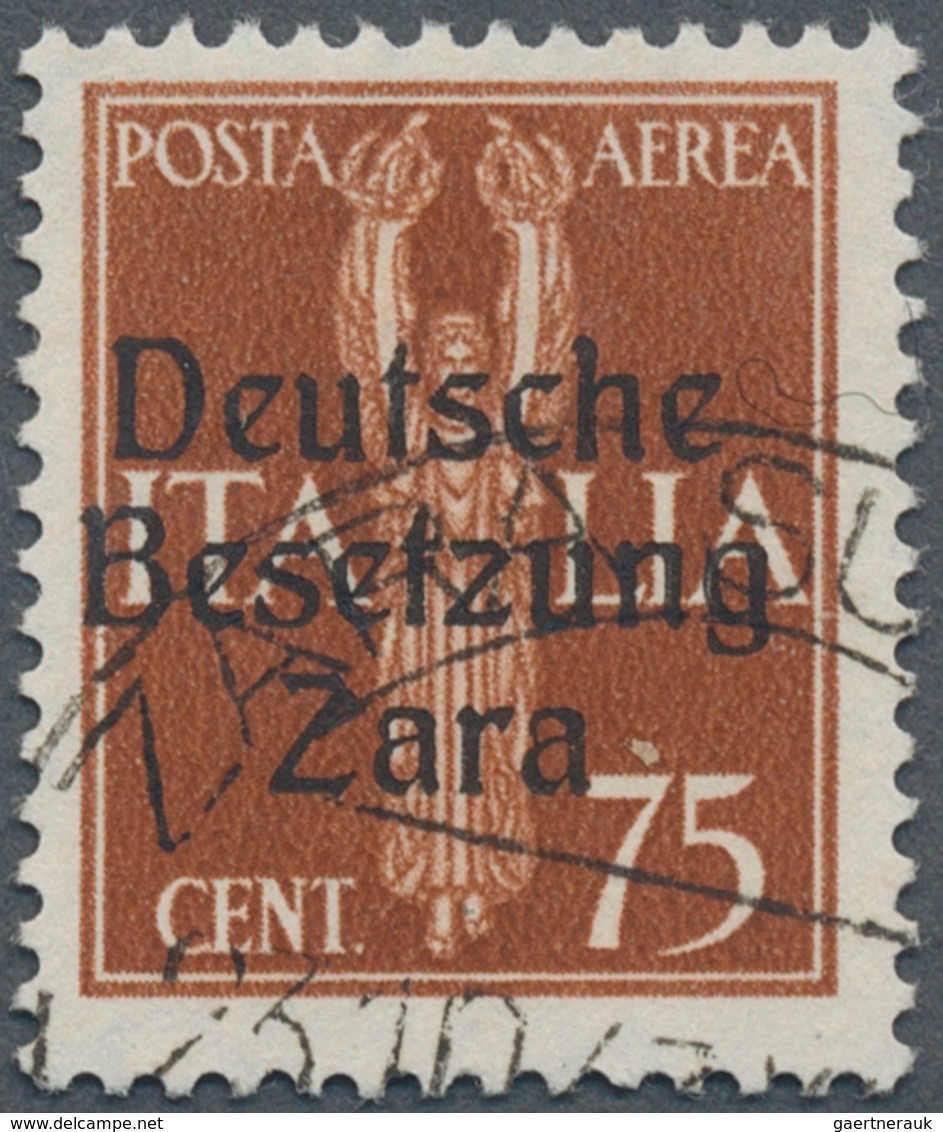 19560 Dt. Besetzung II WK - Zara: 1943, 75 C POSTA AERA Mit Aufdruck ''Deutsche Besetzung Zara'' In Type I, - Occupation 1938-45