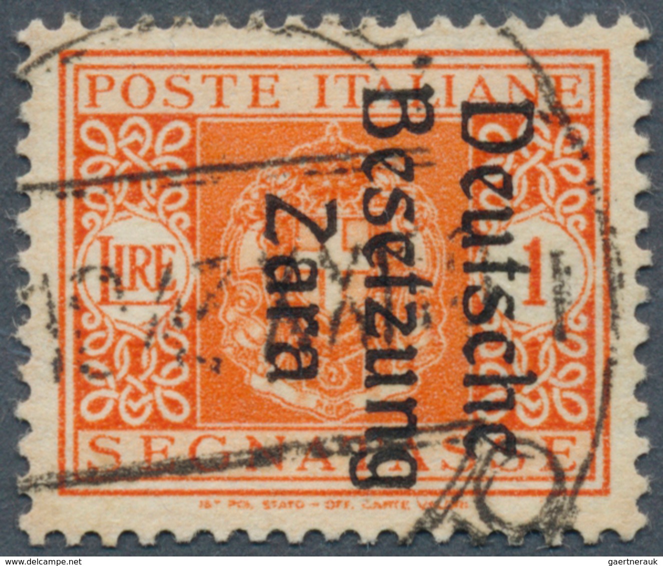 19569 Dt. Besetzung II WK - Zara - Portomarken: 1943, 1 L Portomarke Mit Aufdruck ''Deutsche Besetzung Zara - Occupation 1938-45