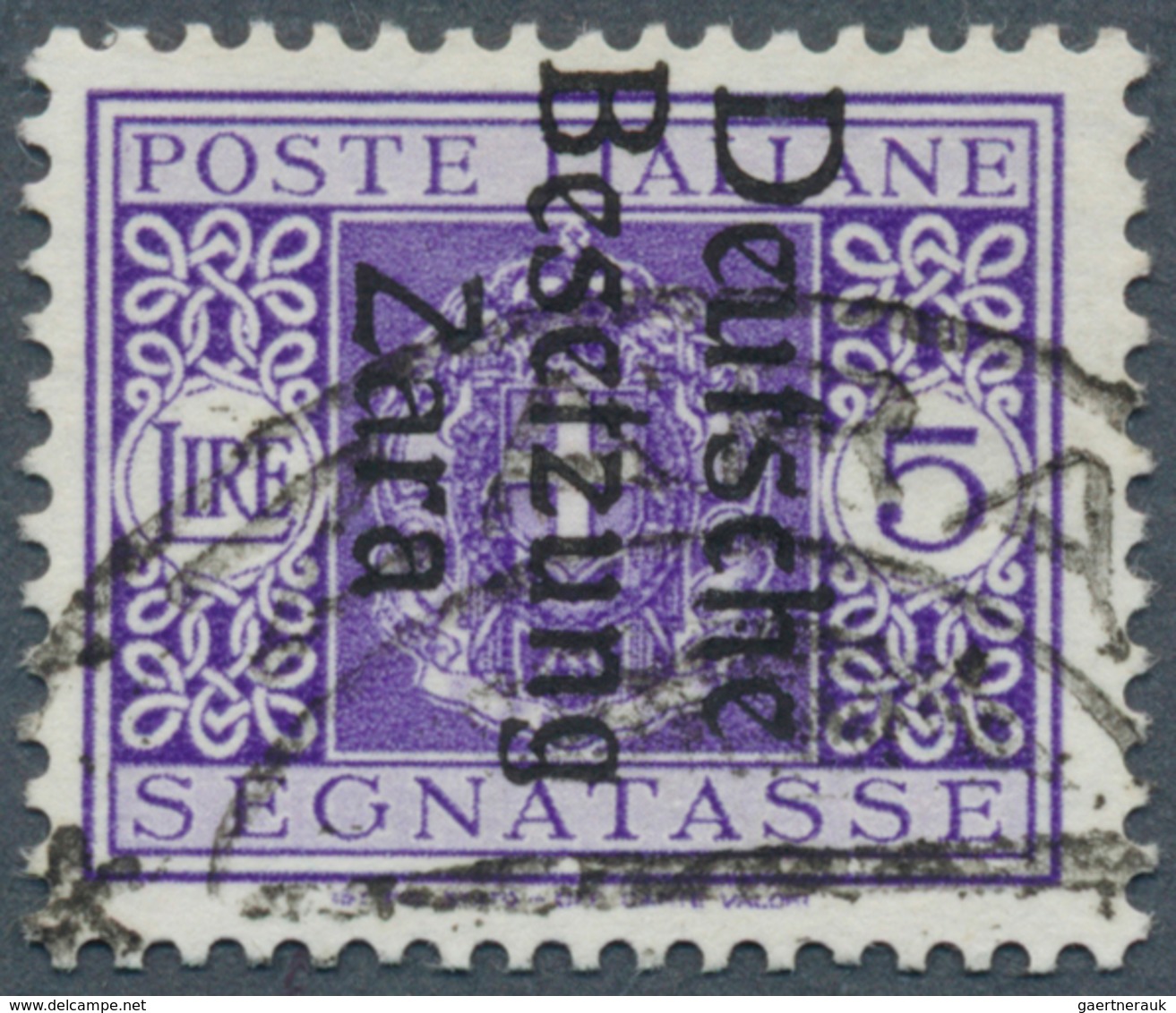 19572 Dt. Besetzung II WK - Zara - Portomarken: 1943, 5 L Portomarke Mit Aufdruck ''Deutsche Besetzung Zara - Occupation 1938-45