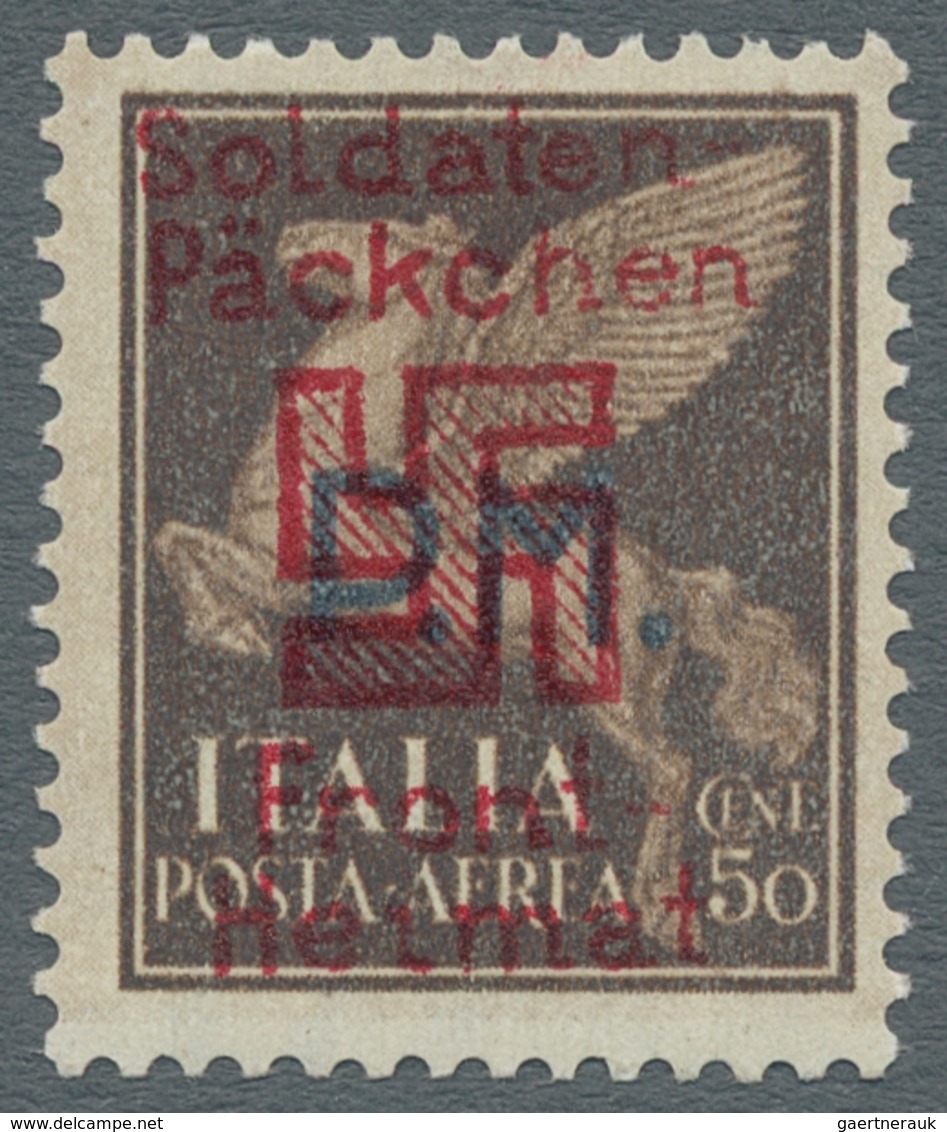 19584 Feldpostmarken: 1944, SALONIKI 50 C. Schwarzsiena, Militärpostmarke Mit Milchig Weißem Untergrund, A - Other & Unclassified