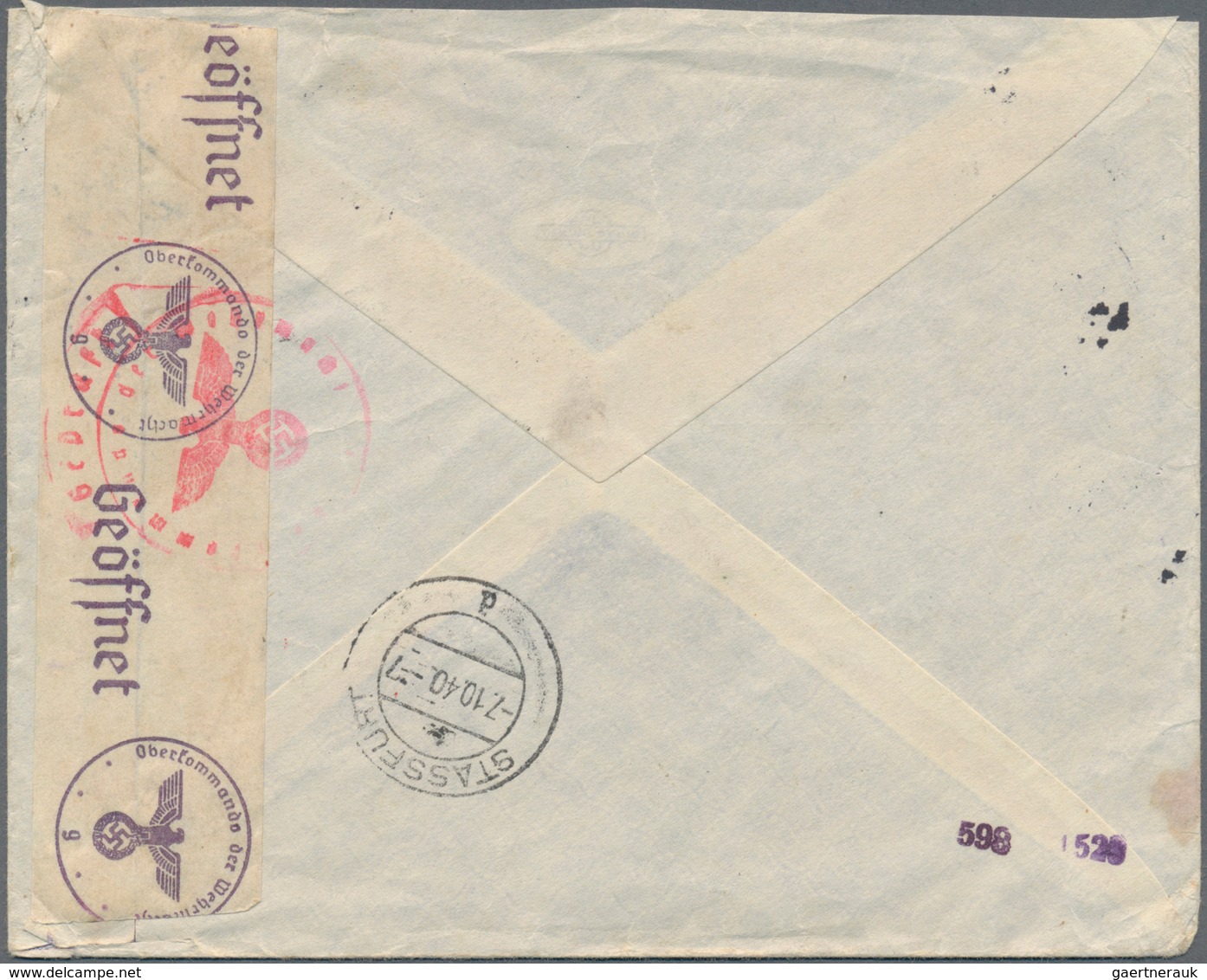 19608 Feldpost 2. Weltkrieg: 1940, (1.10.), Frankierter R-Brief Von Zagreb, Jugoslawien über Auslands-Brie - Other & Unclassified