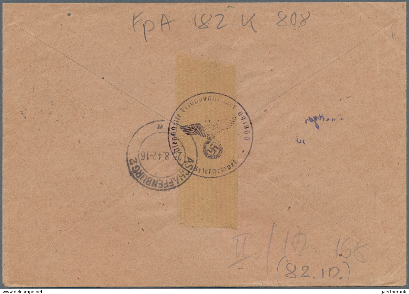 19613 Feldpost 2. Weltkrieg: 1941/1943, Vier Feldpost-R-Briefe Div. Einheiten Mit Versch. Kenn-Nummern Und - Other & Unclassified