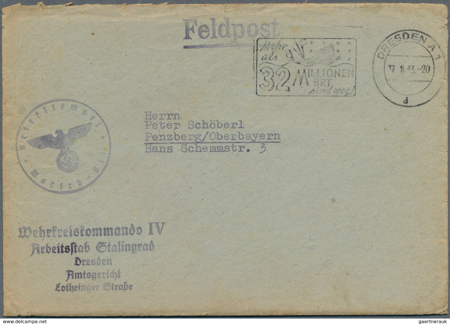 19620 Feldpost 2. Weltkrieg: 1943, Drei Dienstliche FP-Belege (2 + Vordruckkarte, 1x Brief Mit Inhalt, Ein - Other & Unclassified