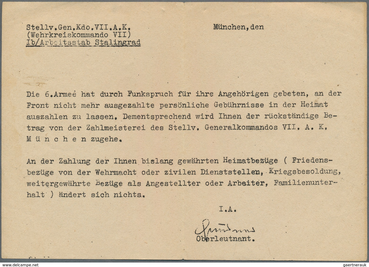 19620 Feldpost 2. Weltkrieg: 1943, drei dienstliche FP-Belege (2 + Vordruckkarte, 1x Brief mit Inhalt, ein