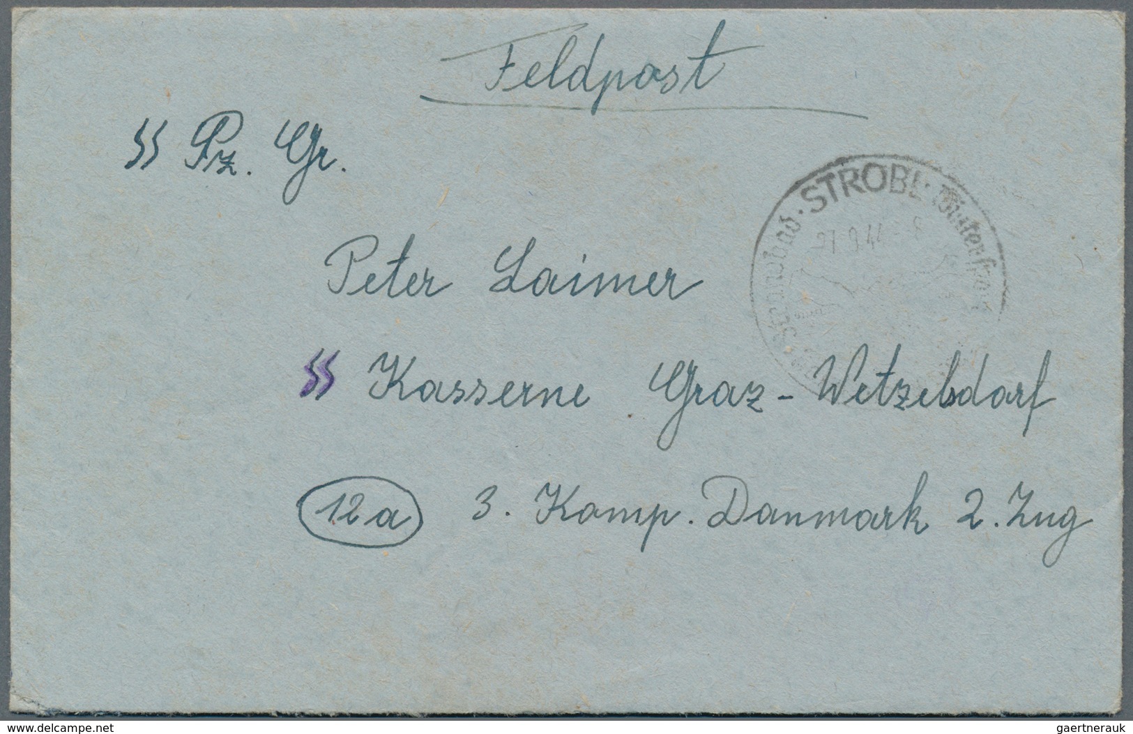 19625 Feldpost 2. Weltkrieg: 1944 FREIKORPS "DANMARK" / SS-Feldpost (2 Briefe) Von Und An SS-Kaserne Graz- - Other & Unclassified