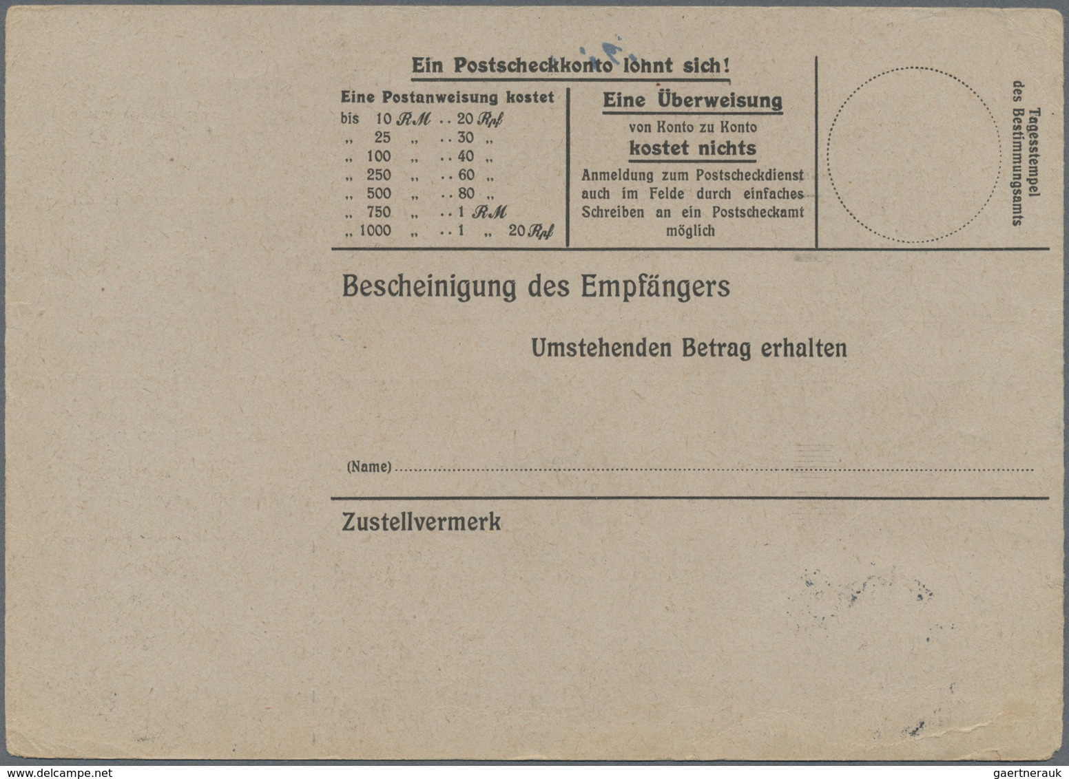 19636 Feldpost 2. Weltkrieg: 1945 (6.3.), Frankierte FP-Anweisung (Mittelstück Mit Anhängendem Empfängerab - Other & Unclassified