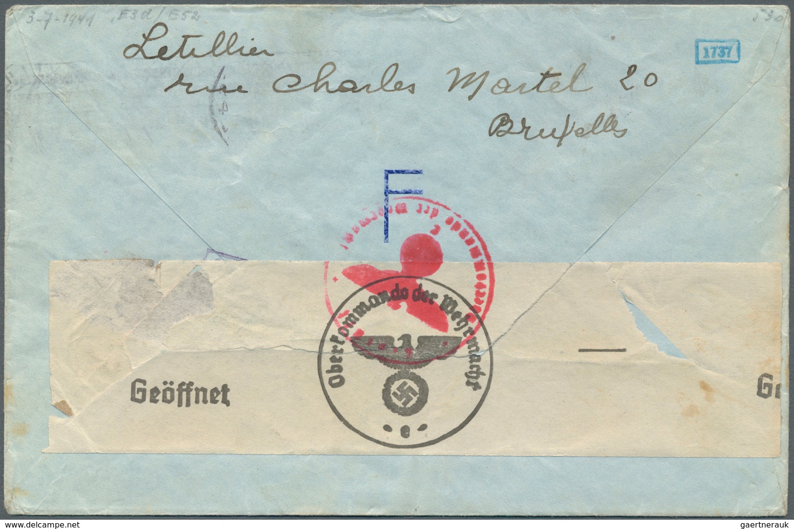 19650 Zensurpost: 1941, "Versand Nur Durch Das Deutsche Rote Kreuz, Berlin SW 61, Blücherplatz 2, Zulässig - Other & Unclassified