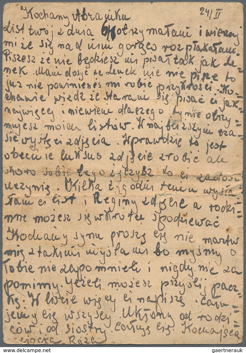 19667 Ghetto-Post: 1941, Warschauer Ghetto: Generalgouvernement 30 Gr Violett Ganzsachenkarte Aus Dem Ghet - Other & Unclassified